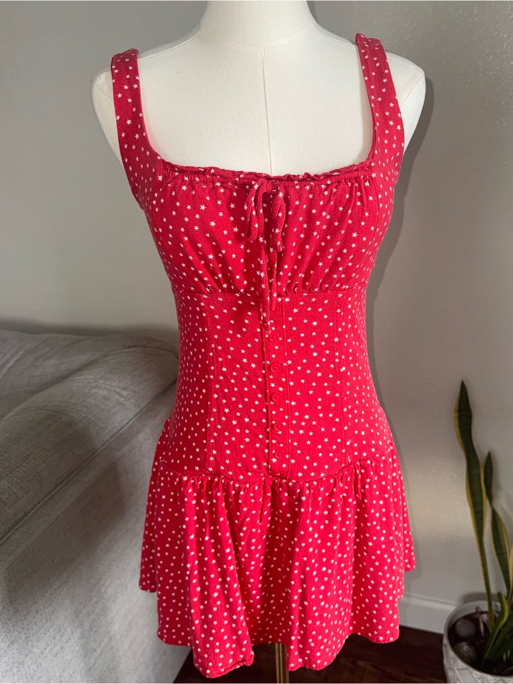 Wild Fable Dress Small Red White Star Summer Vacation Sleeveless Stars Mini S - Picture 6 of 8